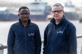 Dr Rotimi Alabi (CEO and founder) and Michael O'Sullivan (CTO) of RAB Microfluidics. Picture: Neil Haston