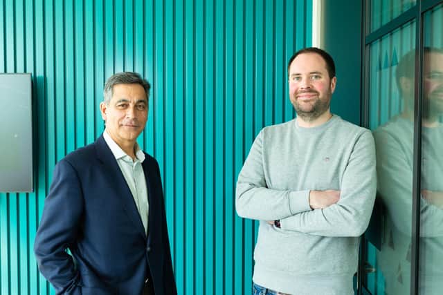 Left to right are Roop Singh (CEO, Version 1) and Euan Andrews (founder, CreateFuture)