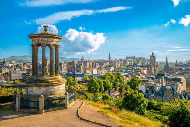 Looking out across Edinburgh from Calton Hill