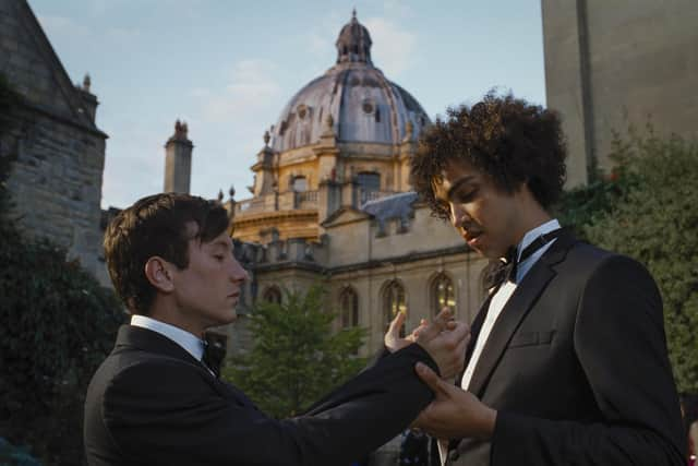 Barry Keoghan and Archie Madekwe in Saltburn