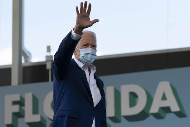 Democratic presidential candidate, former vice-president Joe Biden, waves to the crowd at Miramar Regional Park in Miramar. Picture: AP Photo/Carolyn Kaster