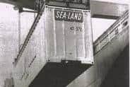 An image from 7th May 1966, when the first container arrived into Grangemouth.