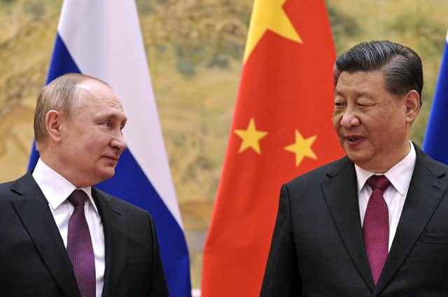 Chinese President Xi Jinping, right, and Russian President Vladimir Putin