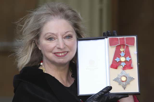 Dame Hilary Mantel holding her Dame Commander of the British Empire medal presented to her for services to literature at an Investiture ceremony at Buckingham Palace in central London. The Wolf Hall writer has died "suddenly yet peacefully" surrounded by close family and friends aged 70, HarperCollins has announced.