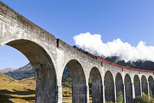 The Jacobite train crossing the Glenfinnan Viaduct. Picture: West Coast Railways.