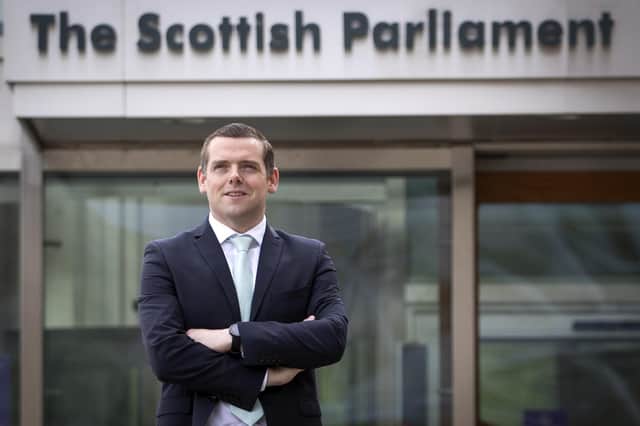 Douglas Ross outside the Scottish Parliament on Sunday