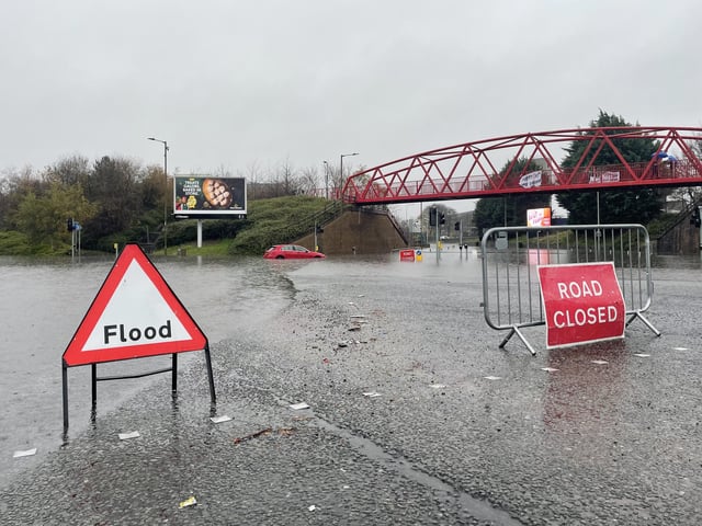 An amber weather warning in eastern Scotland has been extended as heavy rain drenches parts of the country.