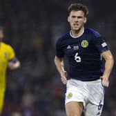 Kieran Tierney in action for Scotland during the 3-0 win over Ukraine. (Photo by Alan Harvey / SNS Group)