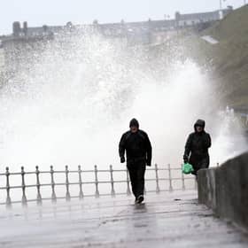 Big waves hit the sea wall at Whitby Yorkshire, before Storm Dudley hit the north of England/southern Scotland on Wednesday night, to be closely followed by Storm Eunice, which will bring strong winds and the possibility of snow on Friday. Photo: Danny Lawson/PA Wire