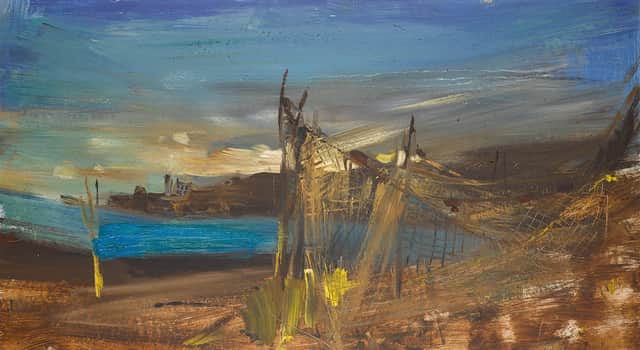 This Joan Eardley painting of fishing nets at at the coastal village of Catterline, in Aberdeenshire, where she spent her later years has been valued at up to £60,000.