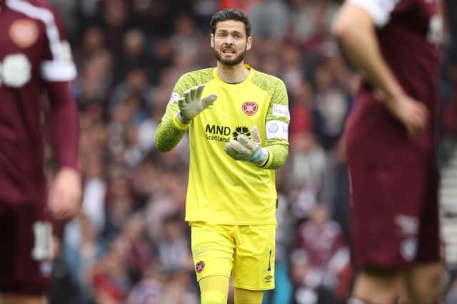Hearts goalkeeper Craig Gordon during the 2-1 win over Hibs in Saturday's Scottish Cup semi-final at Hampden. (Photo by Craig Williamson / SNS Group)