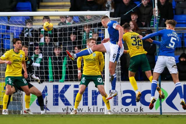 Liam Gordon's header was diverted into his own net by Ryan Porteous to give St Johnstone the lead against Hibs.