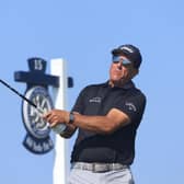 Phil Mickelson plays his shot from the 15th tee during the second round of the 2021 PGA Championship at Kiawah Island Resort's Ocean Course in Kiawah Island, South Carolina. Picture: Sam Greenwood/Getty Images.