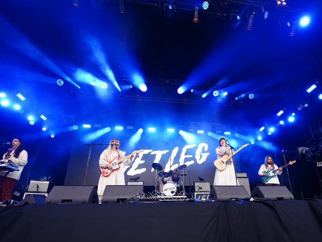Wet Leg performing on the Park Stage during the Glastonbury Festival at Worthy Farm in Somerset. Picture date: Friday June 24, 2022. Wet Leg's self titled album is nominated.