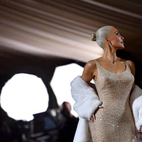 Kim Kardashian has said she was “so honoured” to be wearing a historic gown once worn by Hollywood superstar Marilyn Monroe to this year’s Met Gala. (Photo by ANGELA WEISS / AFP) (Photo by ANGELA WEISS/AFP via Getty Images)