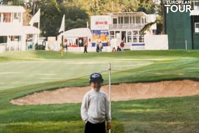 Tyrrell Hatton was sent a photograph by his mum of him as a five-year-old spectator at the 1996 PGA Championship at Wentworth