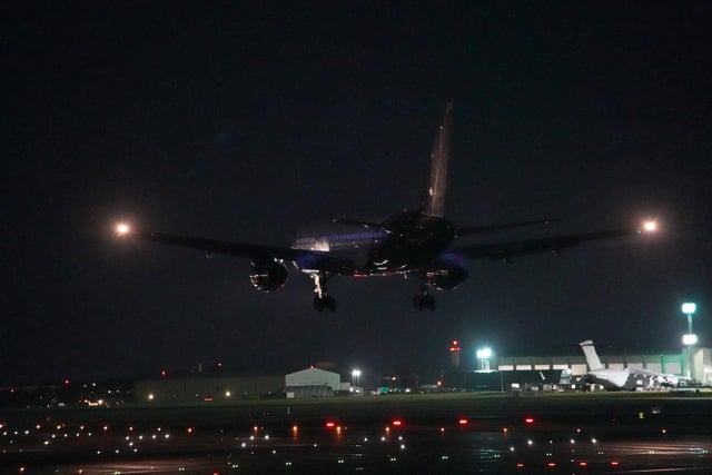 The plane carrying Nazanin Zaghari-Ratcliffe arrives at Brize Norton, Oxfordshire, after she was freed from detention by Iranian authorities. Picture date: Wednesday March 16, 2022.