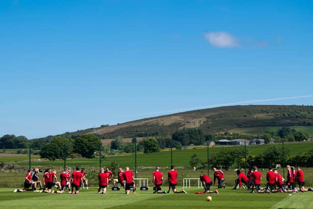 Aberdeen taking training at Cormack Park. Picture: SNS