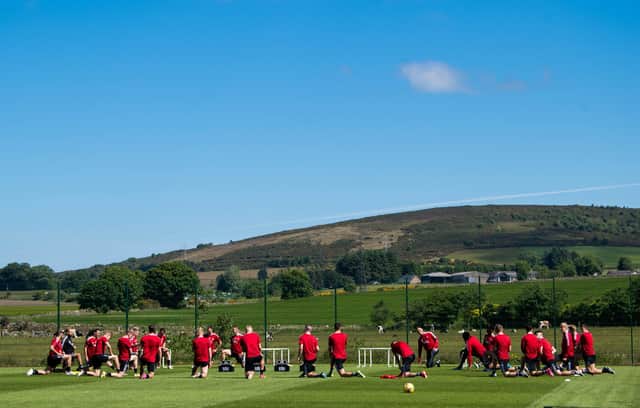 Aberdeen taking training at Cormack Park. Picture: SNS