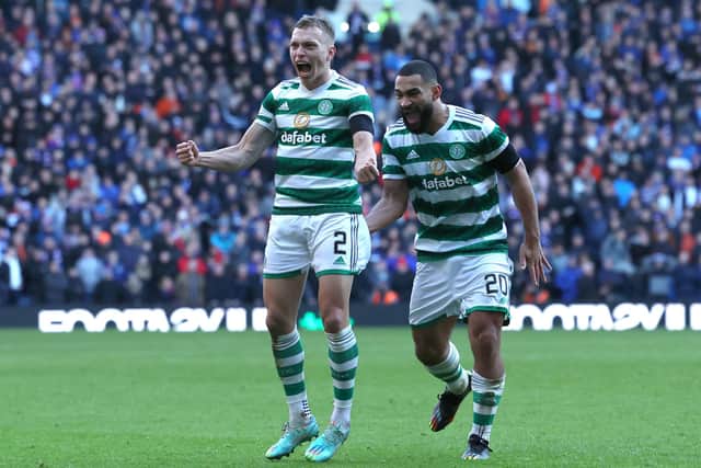 Alistair Johnston, left, had a good debut for Celtic considering the circumstances, while Cameron Carter-Vickers, right, was excellent in defence.