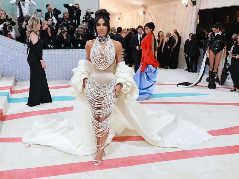 After a controversial look last year, Kim Kardashian attends The 2023 Met Gala Celebrating "Karl Lagerfeld: A Line Of Beauty".