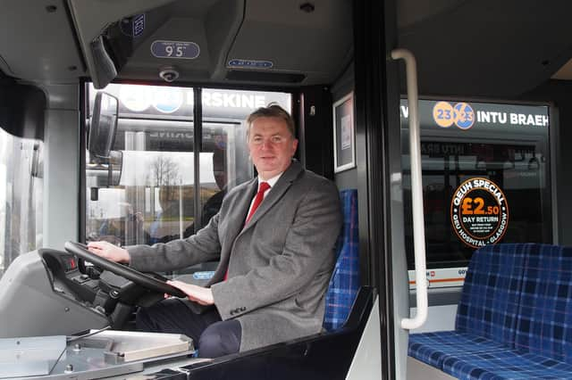 The bus business is owned by entrepreneurs Sandy, above, and James Easdale.