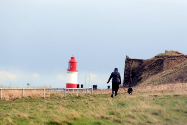 Storm Eunice makes it way over Souter Lighthouse.
