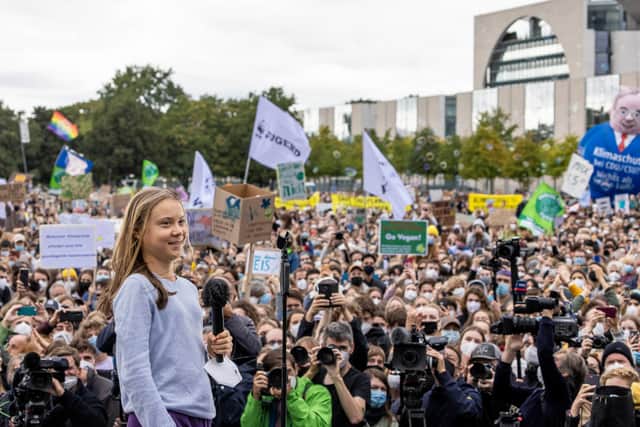Middle-market firms can embrace ESG to make a real difference to climate change, says RSM (image - activist Greta Thunberg speaks at a large-scale climate strike march last month). Picture: Maja Hitij/Getty Images.