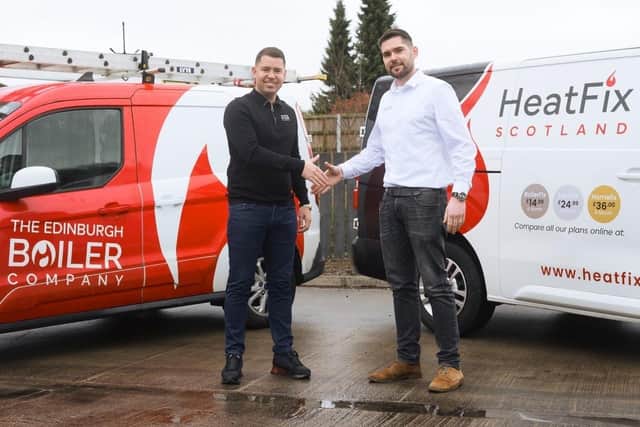 New partnership:
Mark Glasgow of EBC and Andrew Lamond of HeatFix Scotland have now joined forces.