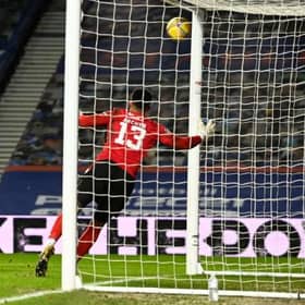 Cedric Itten scores in Rangers' 3-1 win over Motherwell at Ibrox in December - the Swiss striker has grabbed three goals in two appearances against the Fir Park club this season. (Photo by Rob Casey / SNS Group)