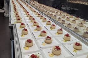 Just desserts ... a line of puddings ready to be served to passengers