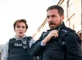Line of Duty stars Vicky McClure and Martin Compston, who play Kate Fleming and Steve Arnott in the popular drama. (BBC/World Productions/Steffan Hill)