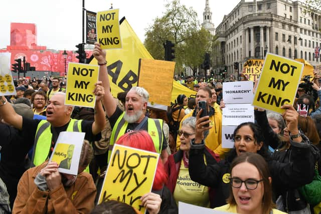 Not all those protesting against the monarchy on the day of King Charles' coronation found themselves under arrest (Picture: Chris J Ratcliffe/Getty Images)