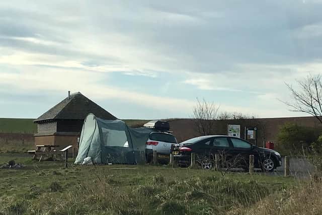 Another camper flouts the rules in East Lothian.