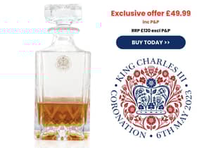 LIMITED EDITION: King Charles III commemorative crystal decanter with royal seal