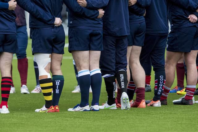 Edinburgh players will be wearing a variety of socks on Club Appreciation Night as they pay tribute to the grassroots game.  (Photo by Ross Parker / SNS Group)