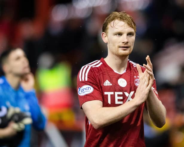 Liam Scales, on loan from Celtic, will have discussions over his future during the summer. (Photo by Mark Scates / SNS Group)