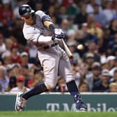 Aaron Judge, of the New York Yankees, hits a home run, or 'homer', against the Boston Red Sox (Picture: Maddie Meyer/Getty Images)