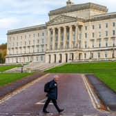 Parliament Buildings, the seat of the Northern Ireland Assembly, are pictured on the Stormont Estate in Belfast, Northern Ireland. Picture: Paul Faith/AFP via Getty Images