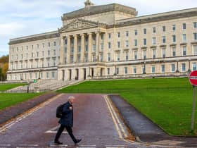 Parliament Buildings, the seat of the Northern Ireland Assembly, are pictured on the Stormont Estate in Belfast, Northern Ireland. Picture: Paul Faith/AFP via Getty Images