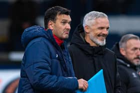 Raith manager Ian Murray (left) with Dundee United manager Jim Goodwin during the 1-1 draw at Stark's Park in October. (Photo by Sammy Turner / SNS Group)