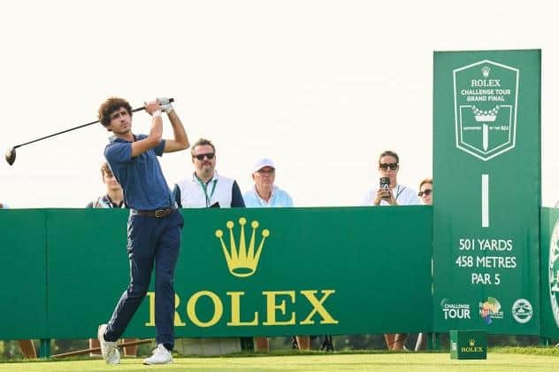 Spain's Javier Sainz tees off at the first hole at Club de Golf Alcanada in the Challenge Tour Grand Final. Picture: Aitor Alcalde/Getty Images.