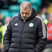 Celtic manager Ange Postecoglou at full time after the 1-1 draw with Motherwell. (Photo by Craig Williamson / SNS Group)