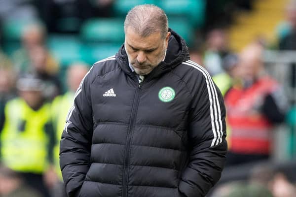 Celtic manager Ange Postecoglou at full time after the 1-1 draw with Motherwell. (Photo by Craig Williamson / SNS Group)