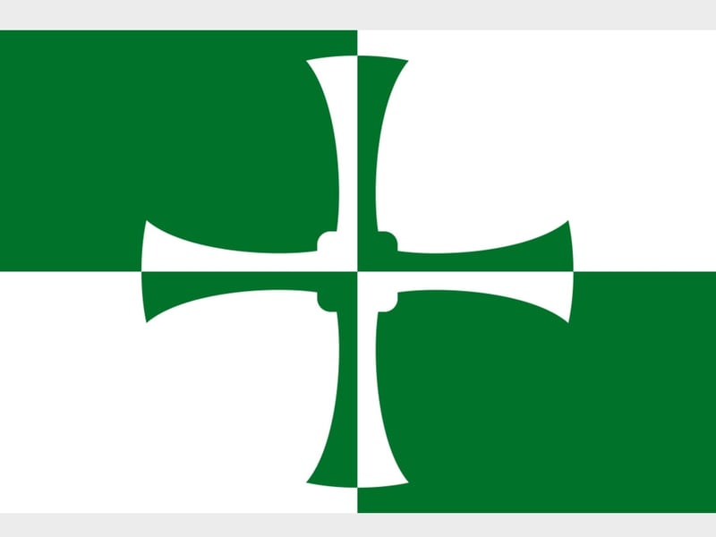 This flag bears the cross of Saint Cuthbert because the region was named after him, the flag was registered in 2016.