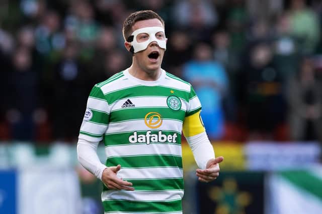 Celtic captain Callum McGregor says he is "made of tough stuff" in reflecting on the decision to wear a mask for the crucial February win over Rangers that underpinned the club's progress to the title. (Photo by Alan Harvey / SNS Group)