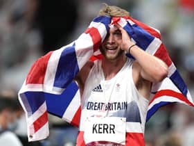Josh Kerr reacts after his third place finish in the final of the Olympic men's 1,500-metres in Tokyo. Picture: Petr David Josek/AP