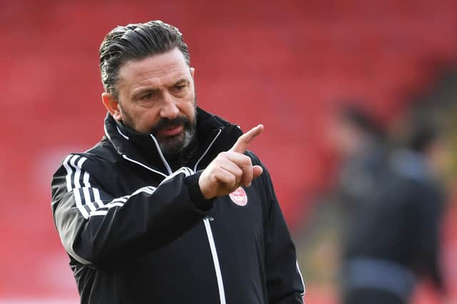Aberdeen manager Derek McInnes handed new on-loan striker Florian Kamberi his debut in the 0-0 draw v St Mirren (Photo by Ross MacDonald / SNS Group)