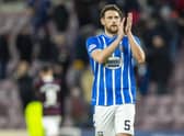 Ash Taylor hit the back of the net for Kilmarnock in the defeat to Hearts.  (Photo by Roddy Scott / SNS Group)