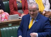 SNP Westminster leader Ian Blackford speaks during Prime Minister's Questions in the House of Commons. Picture: House of Commons/PA Wire